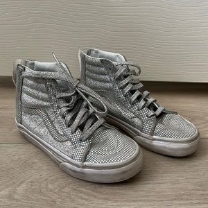 VANS IRIDESCENT GREY HIGH TOP - SIZE 2